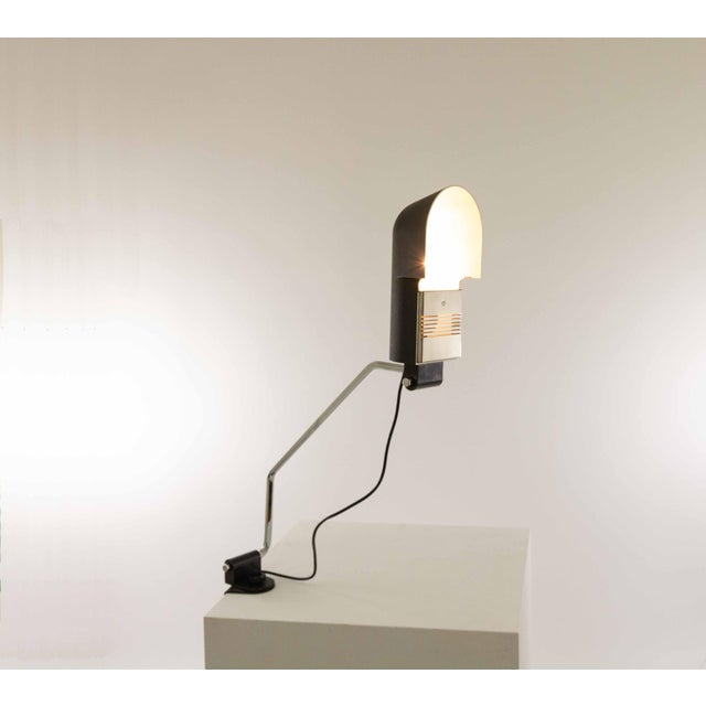 Black Pala Clamp Table Lamp by Corrado and Luigi Aroldi for Luci, 1970s For Sale - Image 11 of 11
