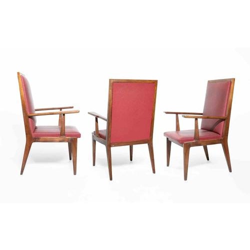 Vintage Chairs by Silvio Cavatorta, Italy, 1950s, Set of 3 For Sale - Image 4 of 8