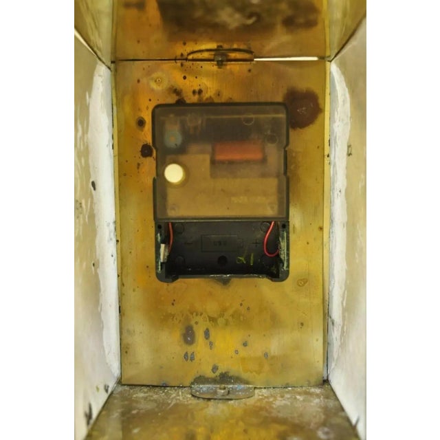 Vintage Chinese Cloisonne Brass Figural Porcelain Enamel Mantel Clock For Sale - Image 10 of 12