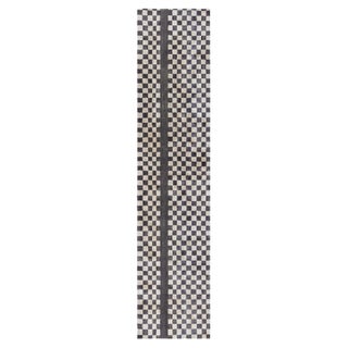 Modern Deco Wool Runner with Geometric Checkerboard Design by Doris Leslie Blau For Sale