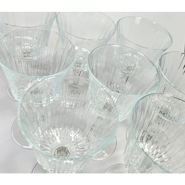 Fluted French Water Goblets- Set of Eight For Sale - Image 10 of 12