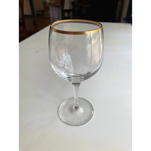 Contemporary Lenox Crystal & Gold Rim Wine Glass For Sale In New York - Image 6 of 6