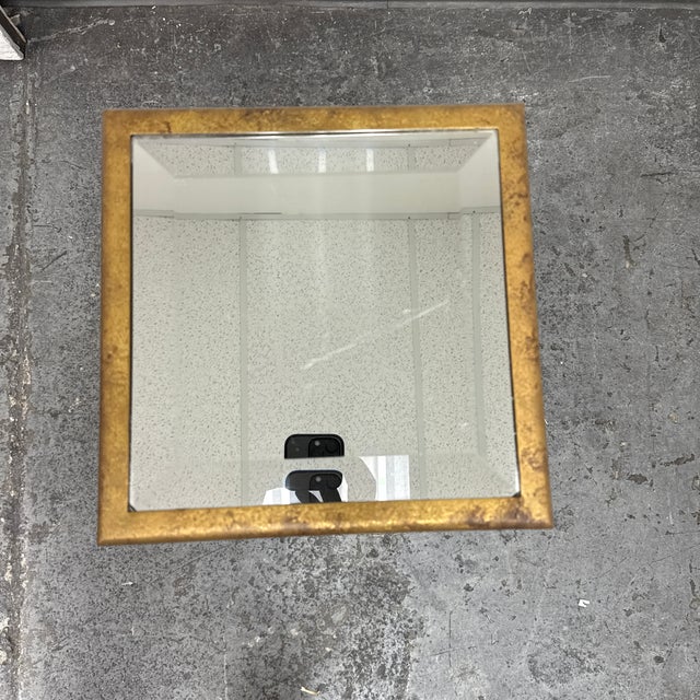 Late 20th Century Vintage Metal + Mirrored Column Pedestal For Sale - Image 5 of 12