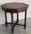 Wood Antique Hexagonal Side or Center Walnut Table With Six Carved Legs For Sale - Image 7 of 13