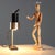 Vintage table lamp with black enamelled metal base, aluminium stem and diffuser, orientable and height-adjustable. This...