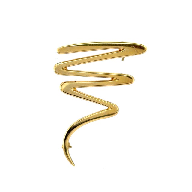 Late 20th Century Paloma Picasso 18k Gold Zigzag Brooch for Tiffany & Co. For Sale - Image 4 of 6