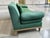 Custom Carved Oak & Green Linen Sofa by Steven Gambrel For Sale - Image 9 of 18