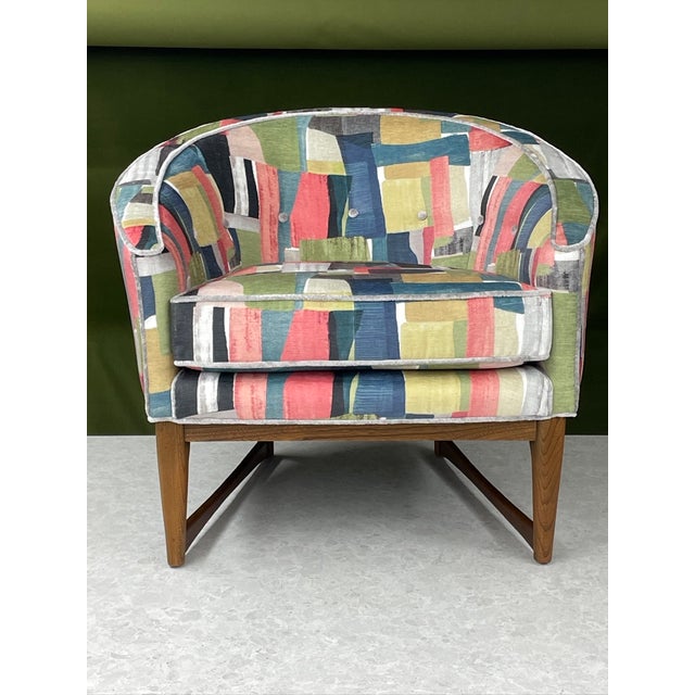 Reupholstered and refinished adorable lounge chair from the 1950's or so. Hickory base is in excellent condition and has...