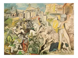 1971 After Pablo Picasso "The Rape of the Sabines", Period Parisian Full-Color Print