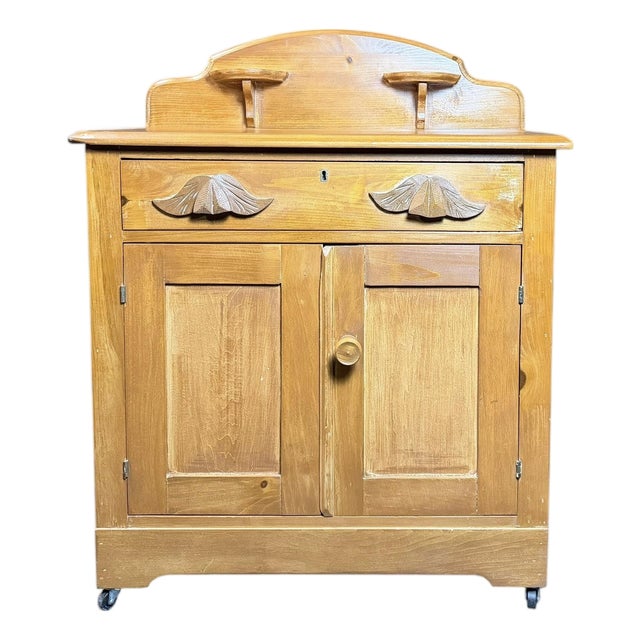 Victorian Farmhouse Antique Pine Washstand For Sale