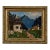 Vintage Original Alpine Village Landscape Oil Painting For Sale