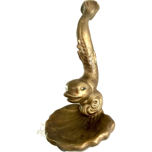 Vintage Asian Gold Koi Dolphin and Shell Wall Shelf 1960's For Sale - Image 11 of 11