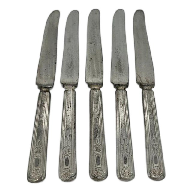 1930s Set of 5 Flatwear Butter Knife by Repoussé For Sale