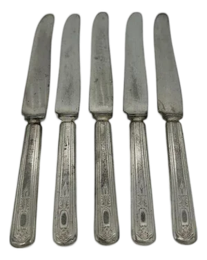 1930s Set of 5 Flatwear Butter Knife by Repoussé