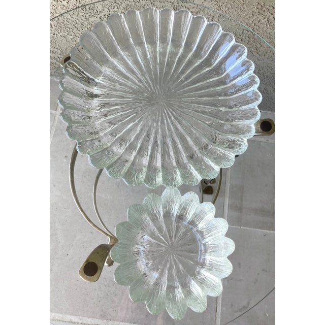 Circa 1970 Pilgrim Glass Handblown Textured “Ice” Petals Crudité Platter Set – A Pair For Sale In Austin - Image 6 of 13