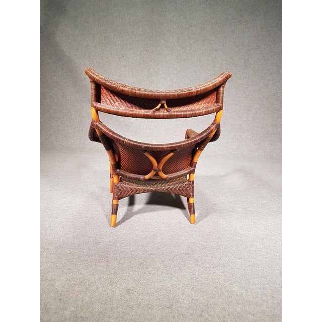 Set of Lounge Chair and Ottoman in Rattan and Bamboo from Yuzuru Yamakawa For Sale - Image 5 of 12