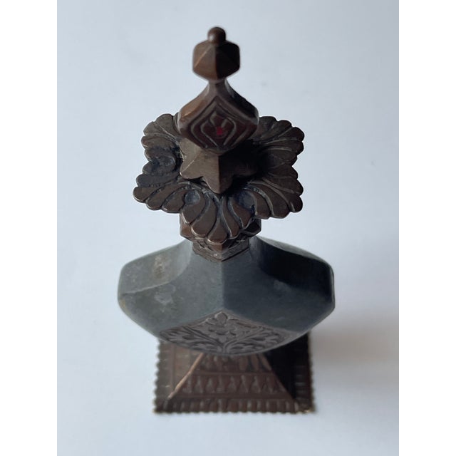 Antique 19th Century Indian Engraved Copper Perfume Bottle For Sale - Image 9 of 15