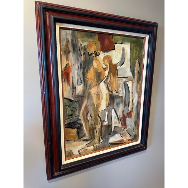 1960s Vintage Large Lorraine Crawford Oil on Canvas Framed Abstract, Circa 1960’s For Sale - Image 5 of 18