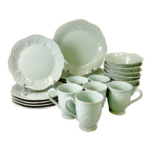 Art Nouveau Americana Lenox French Perle Ironstone Dinnerware - Set of 23
