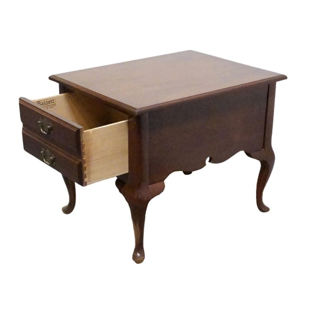 Bassett Furniture Solid Cherry Traditional Style 21" Accent End Table For Sale In Kansas City - Image 6 of 12