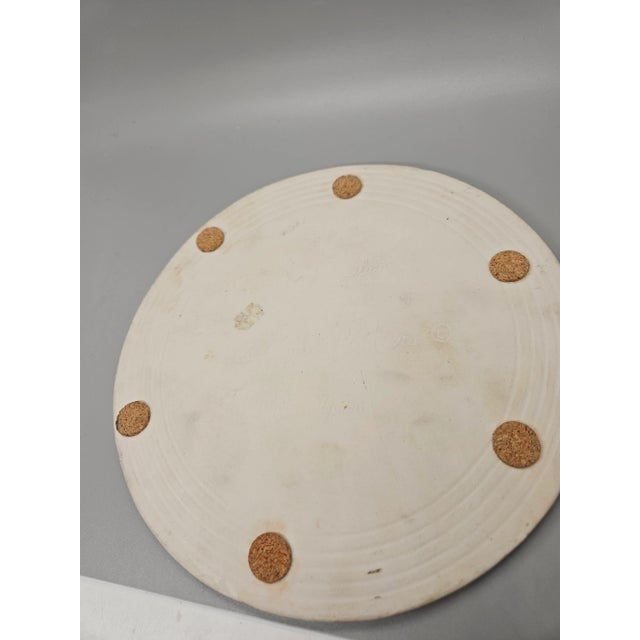 Edgecomb Potters Maine 8” Round Trivet Atlantic Puffin Celadon Green