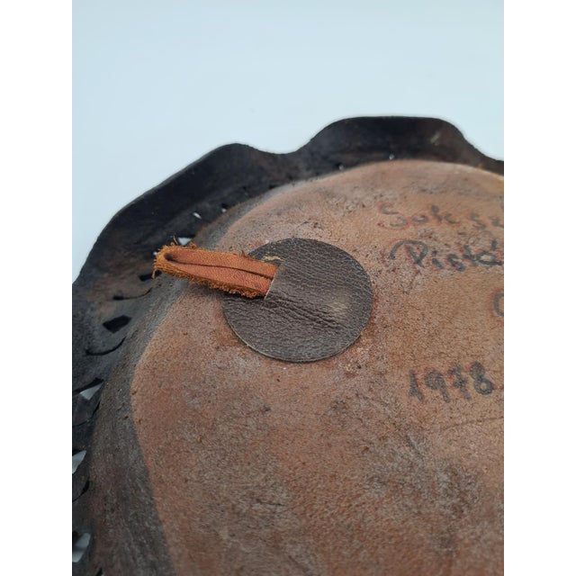 Animal Skin Hand-Pressed Decorative Leather Plate, 1978 For Sale - Image 7 of 10