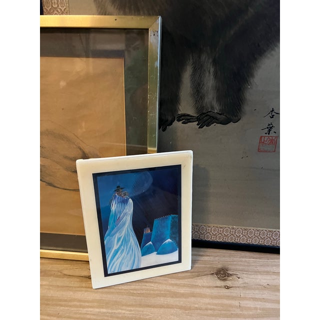 Blue Bill Rabbit Blue Ceramic Trivet For Sale - Image 8 of 9