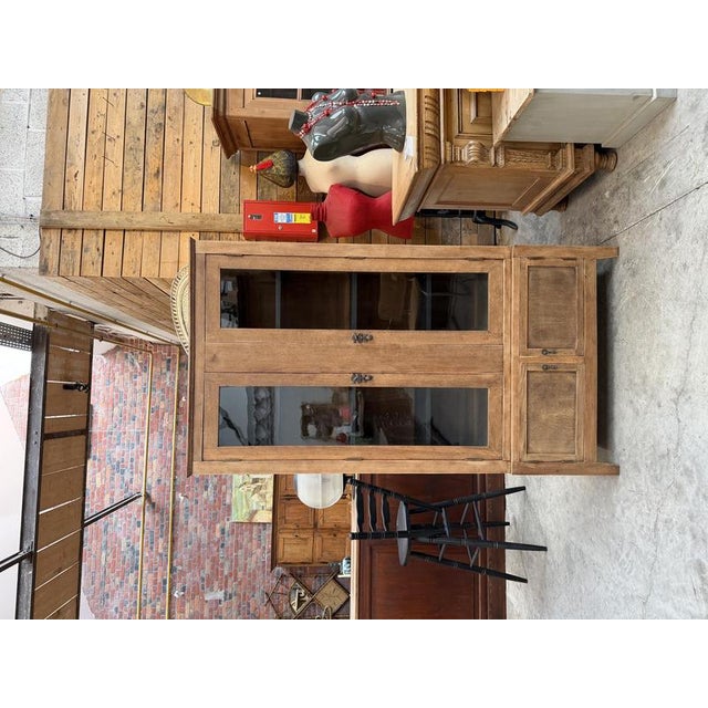 Early 20th Century Oak Display Cabinet For Sale - Image 12 of 13