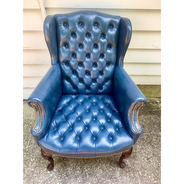 Hancock Moore Tufted Leather Wingback Chair Chairish