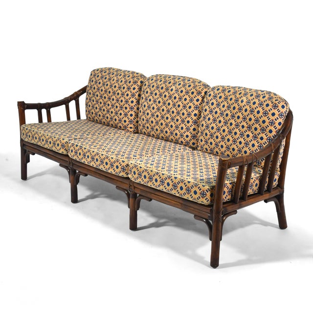 McGuire McGuire C-1 Rattan Three-Seat Sofa For Sale - Image 4 of 12
