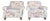 Clayton Marcus English Roll-Arm Club Chairs, Pair – Floral Botanical Chintz Upholstered Lounge Chairs For Sale
