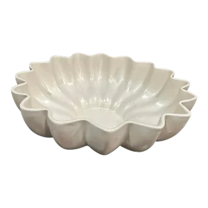 Vintage Red Wing Pottery White Fluted Bowl