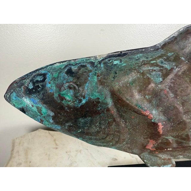 Late 19th Century Antique Copper Fish on Iron Base For Sale - Image 5 of 8