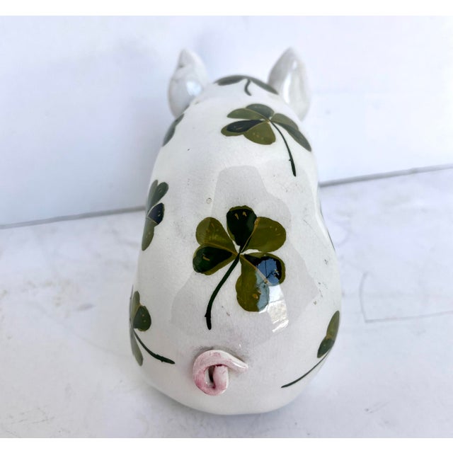Vintage Wemyss Hand Painted Clover Covered Ceramic Pig For Sale In Dallas - Image 6 of 9