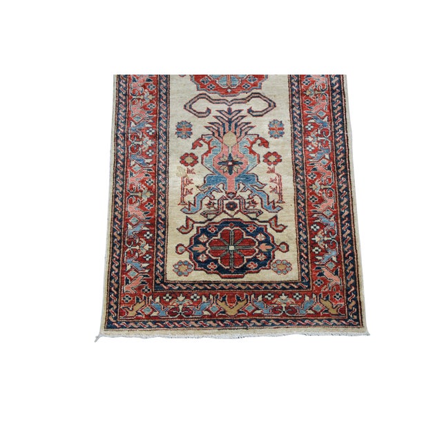 Persian Traditional Hand Knotted Tribal Cream Rug Runner Hooked Medallion Floral 3' X 10' For Sale - Image 3 of 13