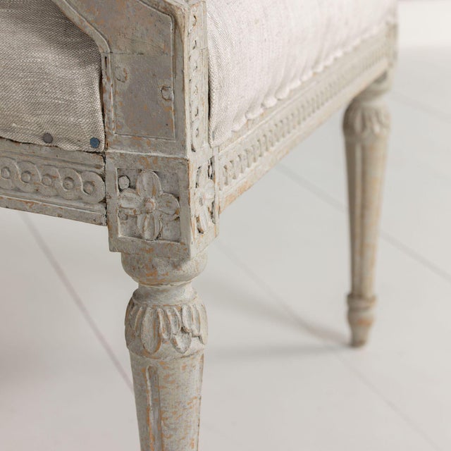 18th Century German Louis XVI Period Beech Wood Armchair in Original Paint For Sale - Image 9 of 12