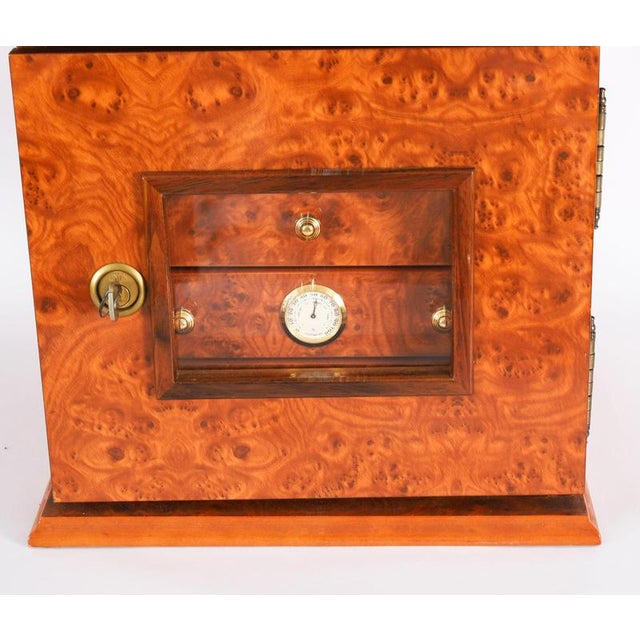 Burr Elm Four Drawer Cigar Humidor Cabinet, 1900s For Sale - Image 4 of 18