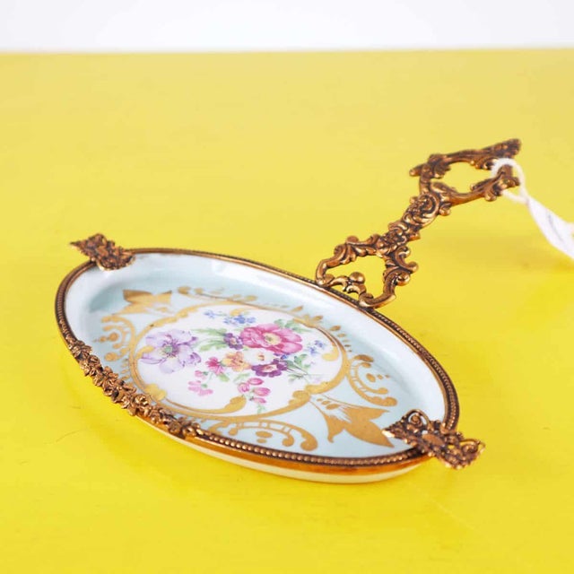 Limoges Ceramic Ashtray with Handle For Sale - Image 11 of 11