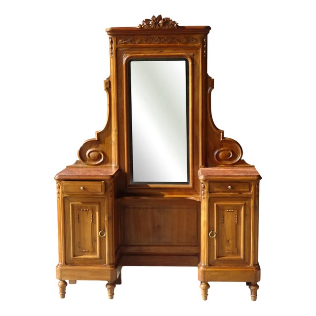 Vintage Walnut Dressing Table, 1950s For Sale