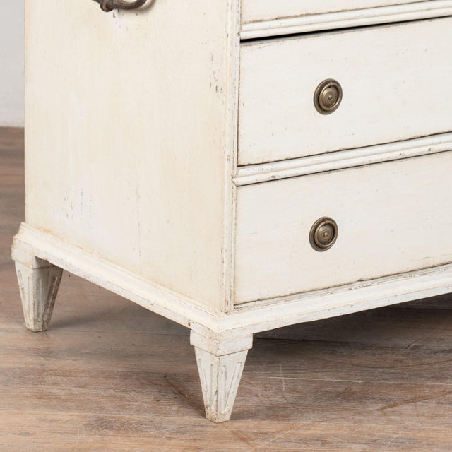 19th Century White Swedish Pine Chest of Four Drawers For Sale - Image 12 of 15