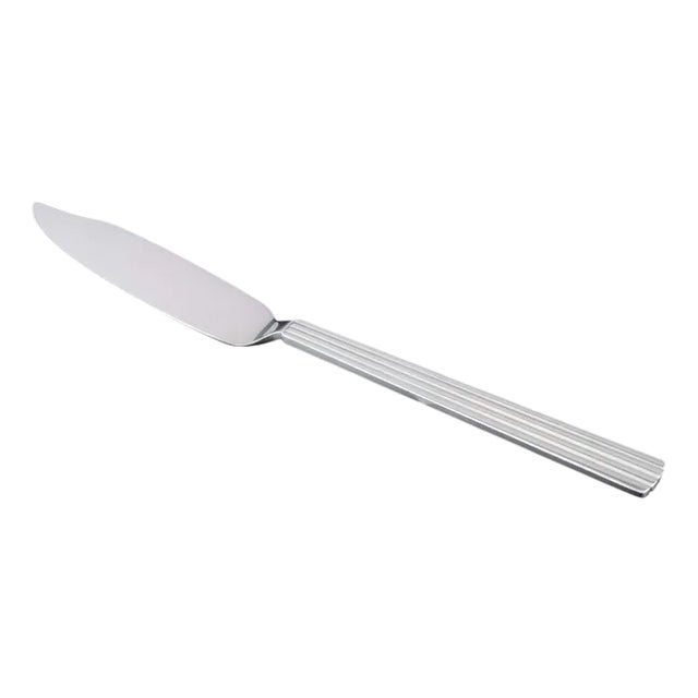 Sterling Silver Fish Knife with Bernadotte Pattern from Georg Jensen, Denmark, 1940s For Sale