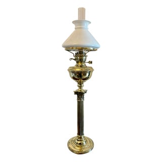 Antique Victorian Brass Oil Lamp, 1880 For Sale