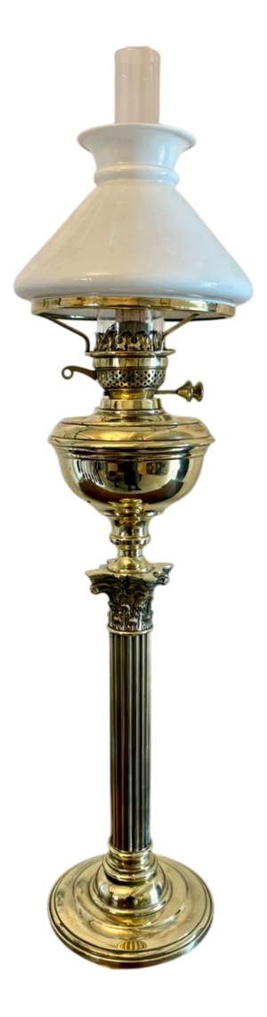 Antique Victorian Brass Oil Lamp, 1880