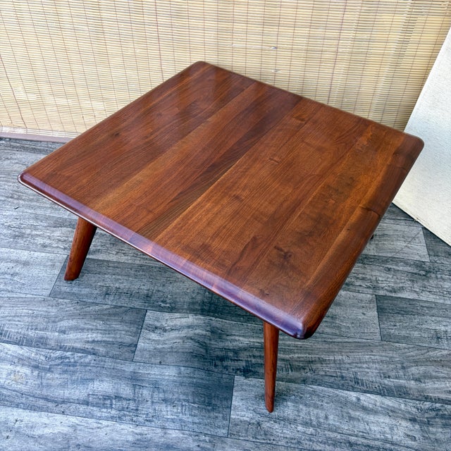 Mid Century Modern Fully Refinished Solid Wood Coffee Table by Carl Bissman Furniture. Circa 1960s. For Sale - Image 11 of 17