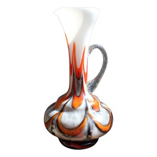 Large Murano Opaline Glass Pitcher Vase by Vetreria Barbieri, Italy, 1970s For Sale