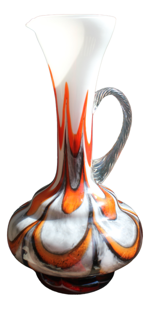 Large Murano Opaline Glass Pitcher Vase by Vetreria Barbieri, Italy, 1970s
