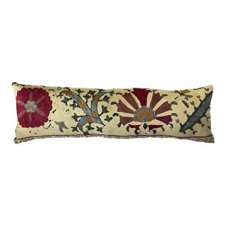 Antique Hand-Embroidered Suzani Pillow - a Piece of Art For Sale