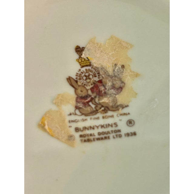 Vintage Royal Doulton “Bunnykins” Cereal Bowl and Mug - A Set of 2 Pieces For Sale - Image 11 of 11