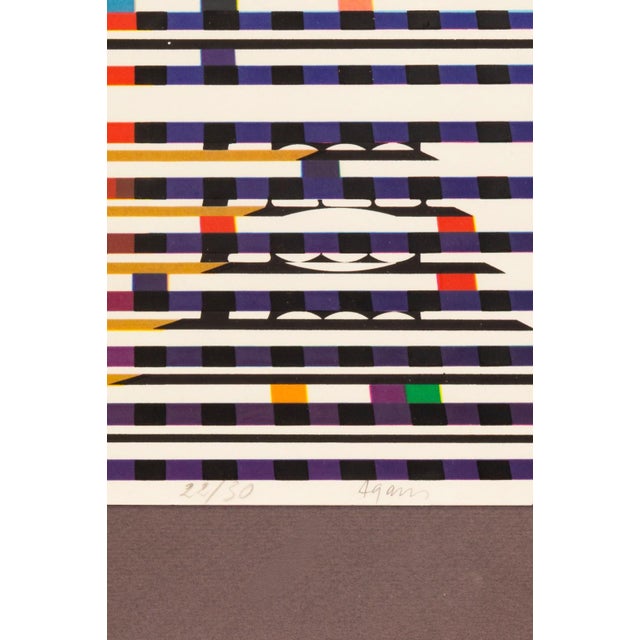 1970s Yaacov Agam - Colorful Polygraph 1970s Signed Serigraph on Paper 22/30 Framed For Sale - Image 5 of 6