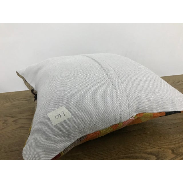 1960s Vintage Turkish Bohemian Ethnic Design Kilim Pillow For Sale - Image 5 of 6